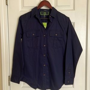 NWT, C. Wonder Weekend Fit, Navy Blue long sleeve button down shirt